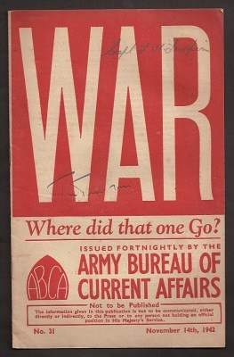 BIRCH, CAPTAIN LIONEL, RA, ET AL., - WAR : issue 31 : November 14th, 1942 : [News Facts for Fighting Men].