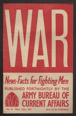 ANON., - WAR : issue 5 : November 15th, 1941 : News Facts for Fighting Men.