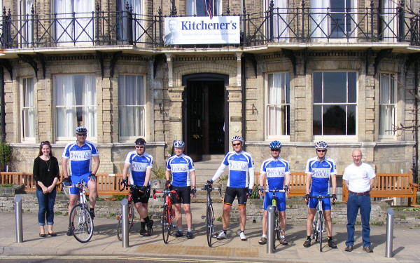 Riding the Old Front Line - a group of those participating about to set out for a training ride from Kitchener's, Lowestoft