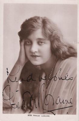 Signed promotional postcard photo portrait of Violet Loraine