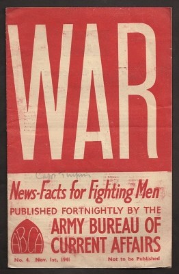 Linklater, Major Eric, et al., - WAR : issue 4 : November 1st, 1941 : News Facts for Fighting Men.